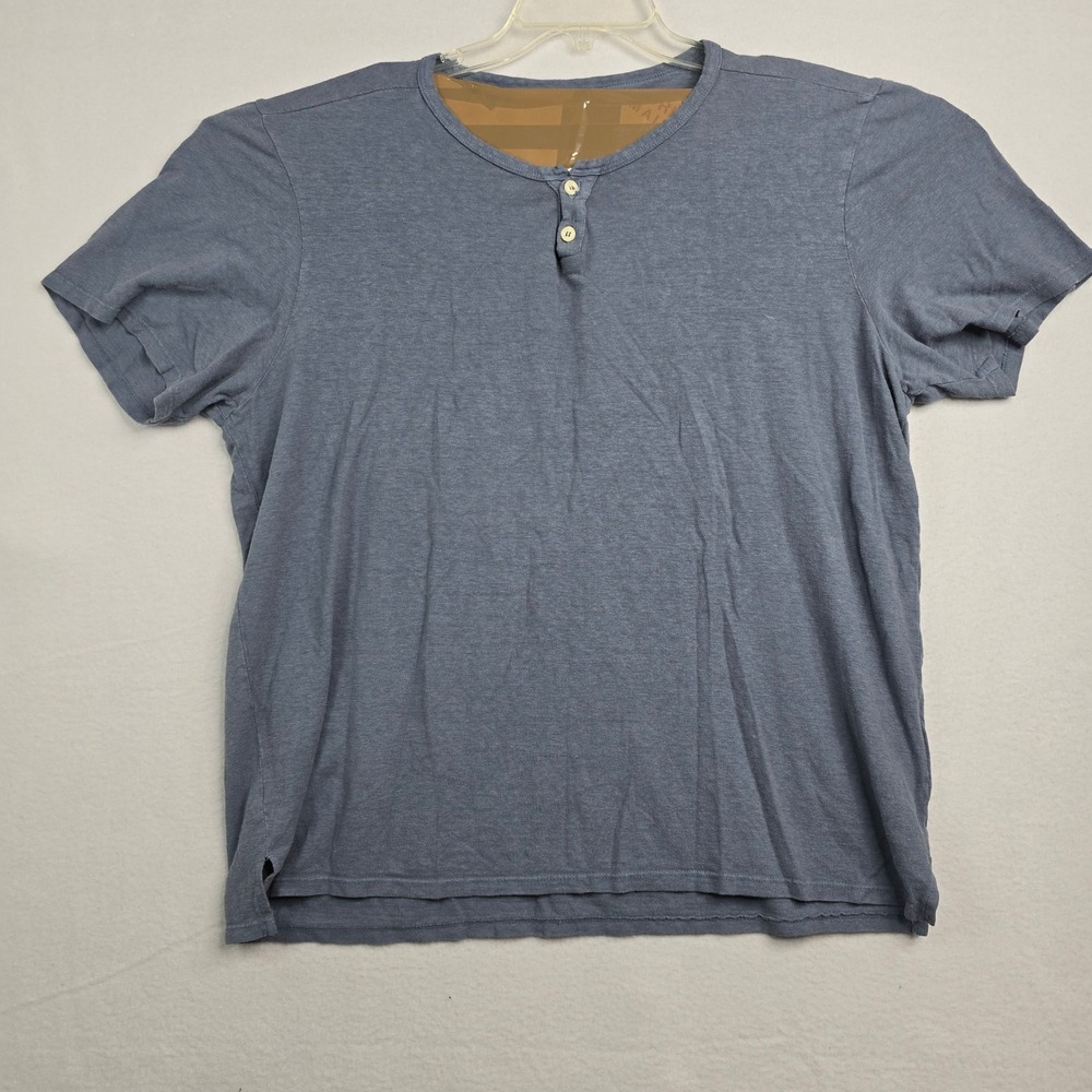 JOES JEANS Mens Vintage Blue Short Sleeve Henley T Shirt SZ XXL Made in USA 2XL